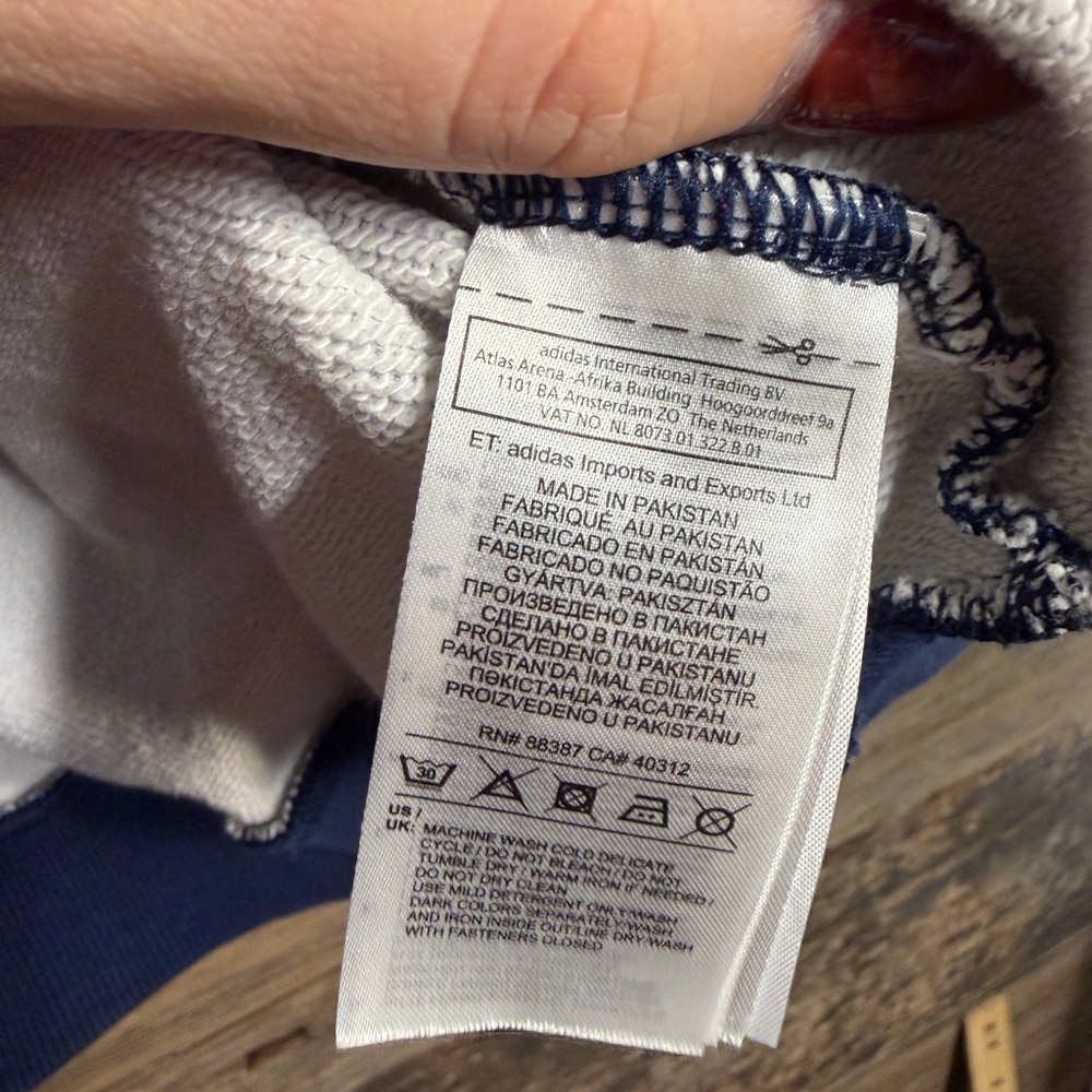 Adidas Women's Navy Blue Full Zip Logo Hoodie - Picture 4 of 7